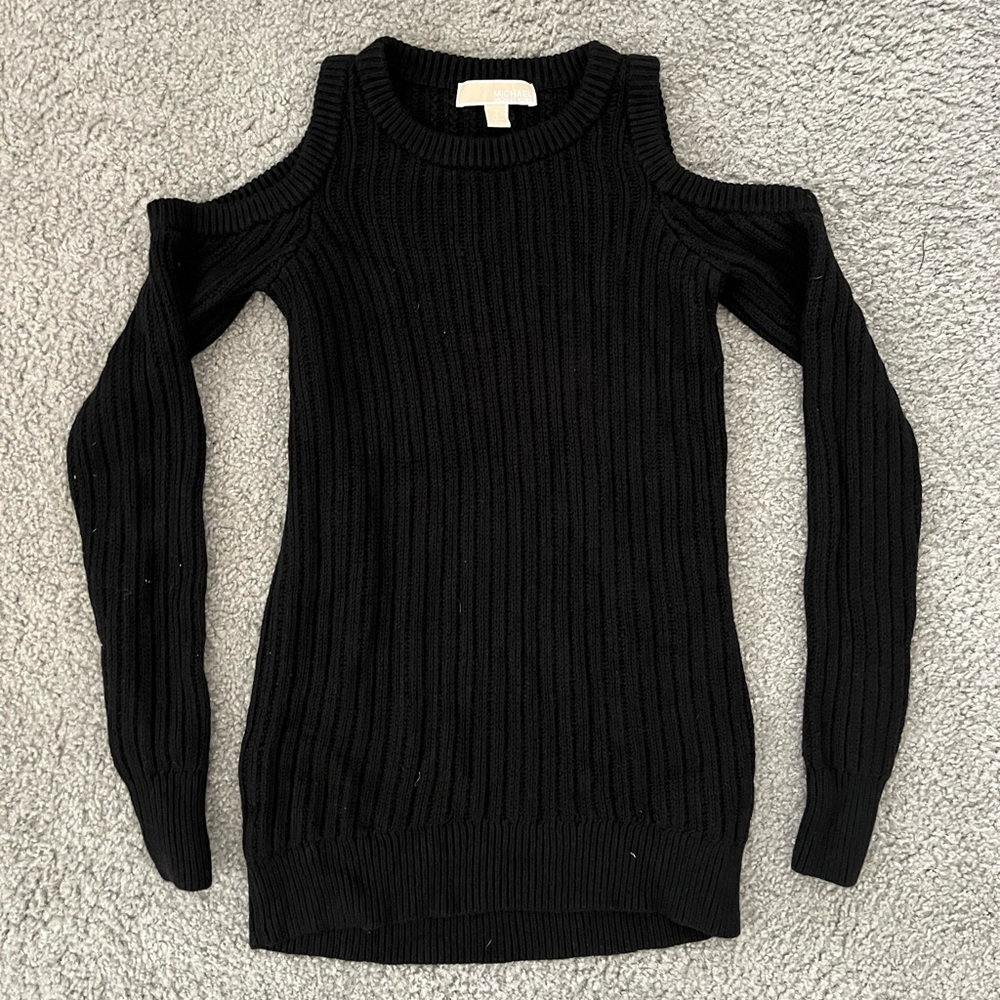 Michael Kors Black Off-the-Shoulder Knit Sweater- like new!